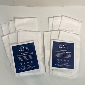 Design Crew Pottery Barn  White Cotton & Linen  Napkins - 12   Set  White  NWT